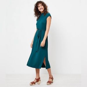 Loft Black Mock Neck Midi Dress